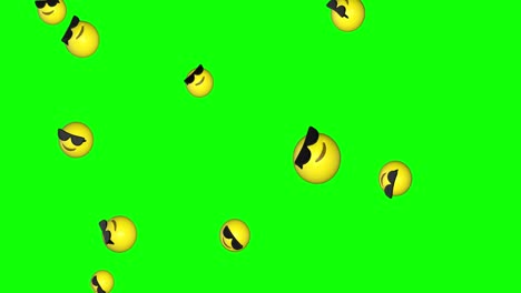 Sunglasses-3D-Emojis-Falling-Green-Screen